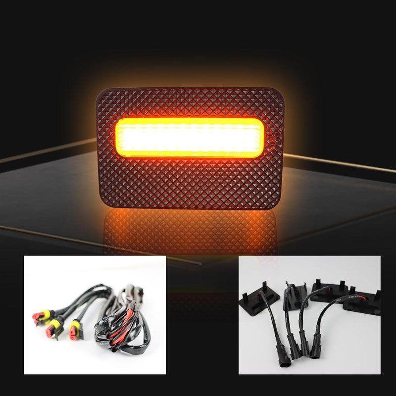 ZDEERAOTO 4pc Smoked Housing Amber LED Front Grille Lights DRL Feature Kit for Toyota Tacoma 2024 2025 SR SR5 Cab Pickup Accessories (Yellow) - Image 4